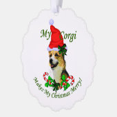 Pembroke Welsh Corgi Kerstmis Ornament Kaart (Links)
