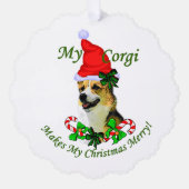 Pembroke Welsh Corgi Kerstmis Ornament Kaart (Voorkant)