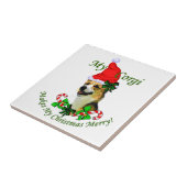 Pembroke Welsh Corgi Kerstmis Tegeltje (Zijkant)