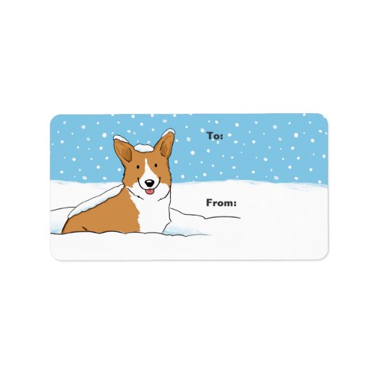 Pembroke Welsh Corgi Kerstvakantie cadeau labels (Voorkant)