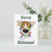 Pembroke Welsh Corgi kerstverlichting Feestdagenkaart (Staand voorkant)