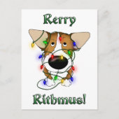 Pembroke Welsh Corgi kerstverlichting Feestdagenkaart (Voorkant)