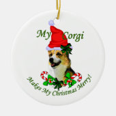Pembroke Welsh Corgi kerstversiering Keramisch Ornament (Voorkant)