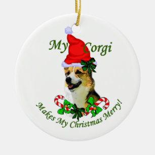 Pembroke Welsh Corgi kerstversiering Keramisch Ornament