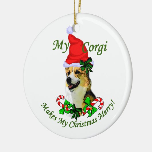 Pembroke Welsh Corgi kerstversiering Keramisch Ornament (Links)