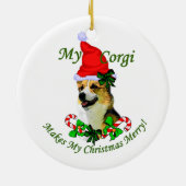 Pembroke Welsh Corgi kerstversiering Keramisch Ornament (Achterkant)