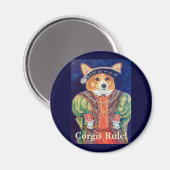Pembroke Welsh Corgi King Magnets Magneet (Voorkant / Achterkant)