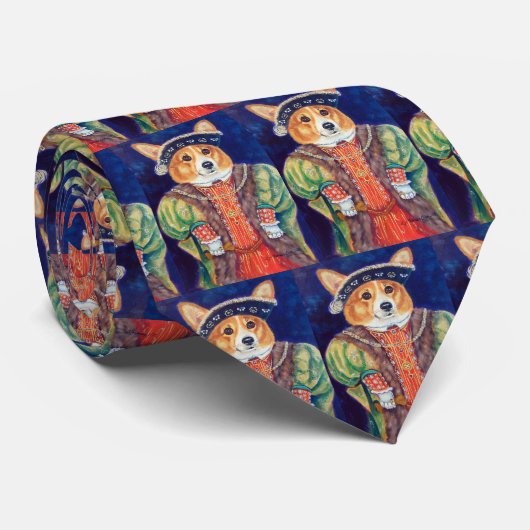 Pembroke Welsh Corgi King Stropdas (Opgerold)