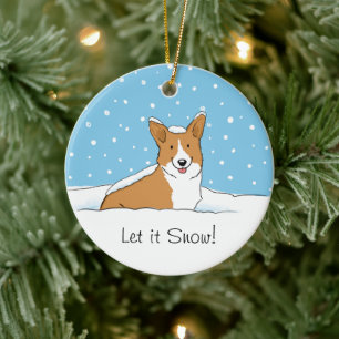 Pembroke Welsh Corgi Let it Snow - Holiday Dog Keramisch Ornament