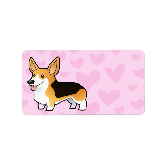 Pembroke Welsh Corgi Love Etiket (Voorkant)