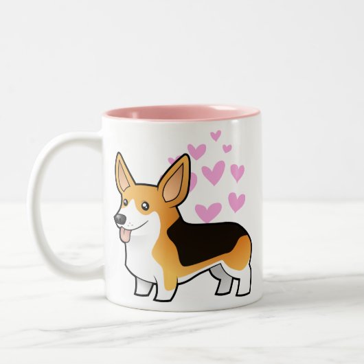 Pembroke Welsh Corgi Love Tweekleurige Koffiemok (Links)