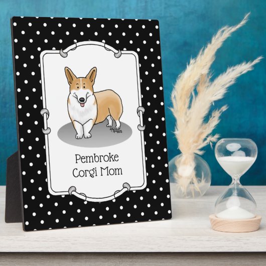 Pembroke Welsh Corgi Mam (rood 1) Dog Mam Cute Fotoplaat (Zijkant)