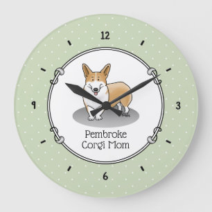 Pembroke Welsh Corgi Mam (rood 1) Dog Mam Cute Grote Klok