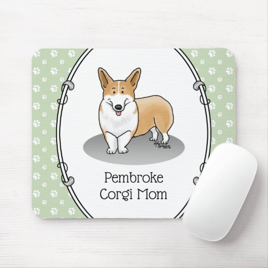 Pembroke Welsh Corgi Mam (rood 1) Dog Mam Cute Muismat (Met muis)