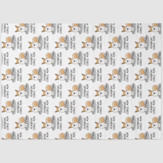 Pembroke Welsh Corgi Mam (rood 1) Dog Mam Cute Tissuepapier (Voorkant)