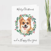 Pembroke Welsh Corgi Merry Christmas Trendy Hond Feestdagen Kaart (Voorkant)