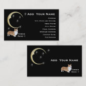 Pembroke Welsh Corgi met Moon en Stars Visitekaartje (Voorkant / Achterkant)