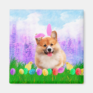 Pembroke Welsh Corgi met Paaseieren Bunny Chick Magneet