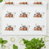 Pembroke Welsh Corgi met pompoenen keukenhanddoek (Gevouwen)