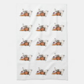 Pembroke Welsh Corgi met pompoenen keukenhanddoek (Verticaal)