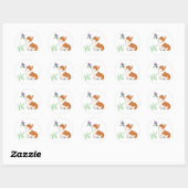 Pembroke Welsh Corgi met vlinder Ronde Sticker (Vel)