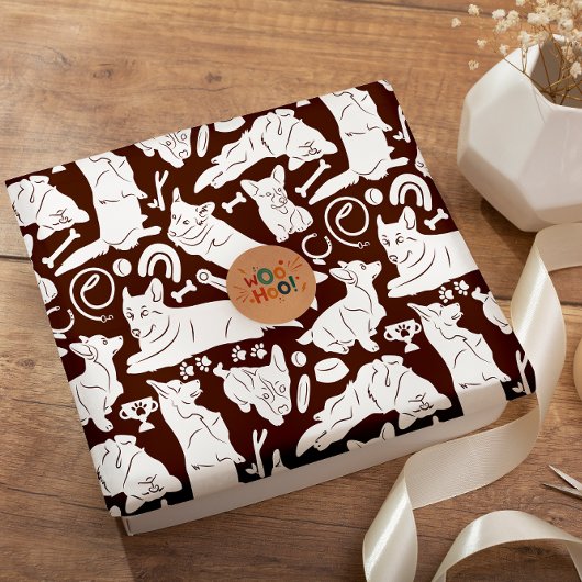 Pembroke Welsh Corgi naadloos patroon Cadeaupapier