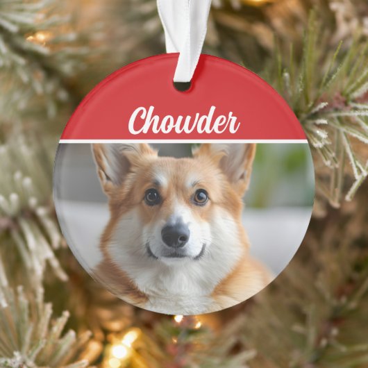 Pembroke Welsh Corgi Naam Foto Vakantie Kerstmis Ornament (Boom)