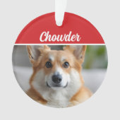 Pembroke Welsh Corgi Naam Foto Vakantie Kerstmis Ornament (voorkant)
