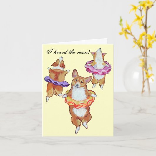 Pembroke Welsh Corgi Note Cards Kaart (Gele Bloem)