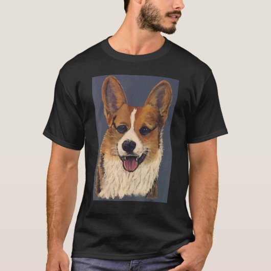 Pembroke Welsh Corgi Olieverf T-shirt (Voorkant)