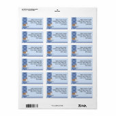 Pembroke Welsh Corgi op blauwe print Etiket (Full Sheet)