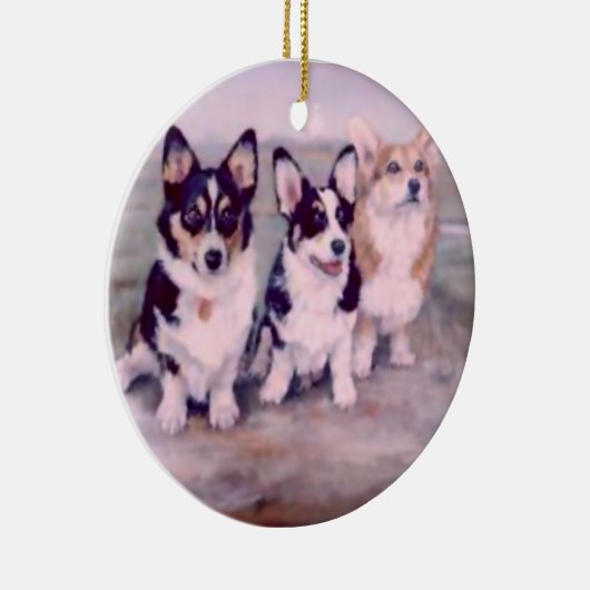 PEMBROKE WELSH CORGI-ORNAMENT KERAMISCH ORNAMENT (Rechts)