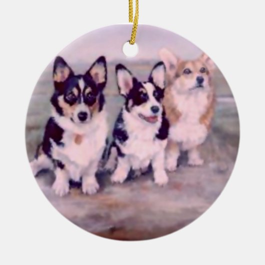PEMBROKE WELSH CORGI-ORNAMENT KERAMISCH ORNAMENT (Voorkant)