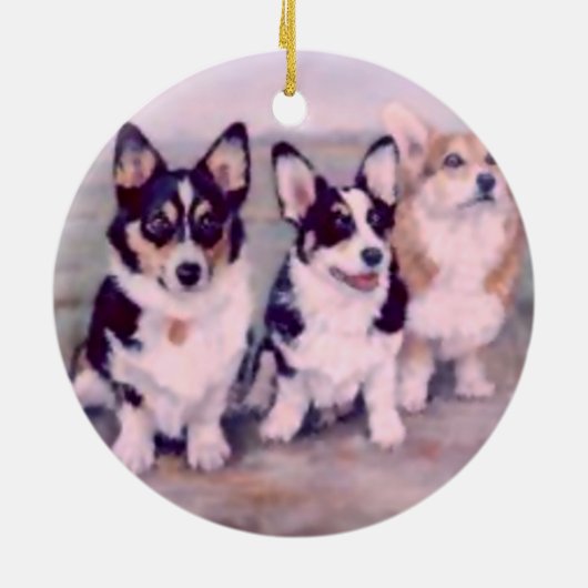 PEMBROKE WELSH CORGI-ORNAMENT KERAMISCH ORNAMENT (Achterkant)