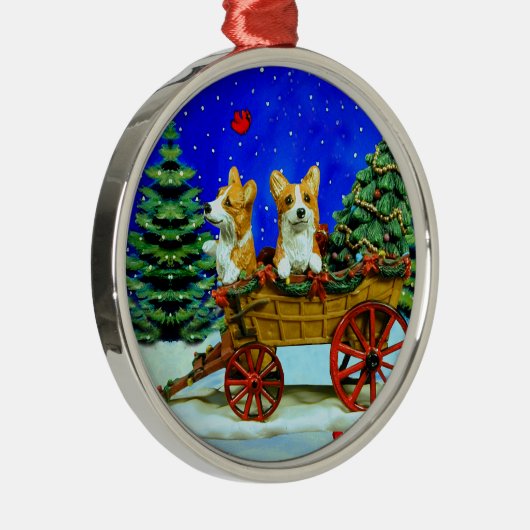 Pembroke Welsh Corgi Ornament Round Premium (Rechts)