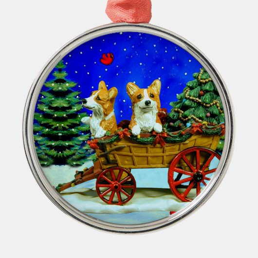 Pembroke Welsh Corgi Ornament Round Premium (Voorkant)