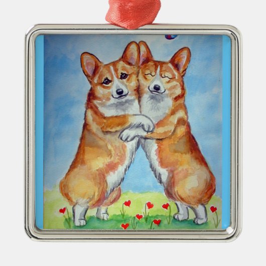 Pembroke Welsh Corgi Ornament Square Premium (Voorkant)