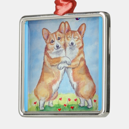 Pembroke Welsh Corgi Ornament Square Premium (Links)