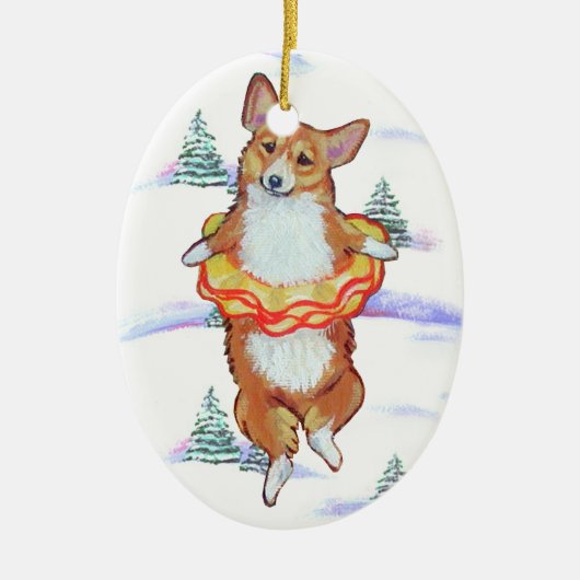 Pembroke Welsh Corgi Oval Ornament (Voorkant)