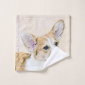 Pembroke Welsh Corgi Painting - Original Dog Art Bad Handdoek (Wasdoekje)