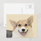 Pembroke Welsh Corgi Painting - Original Dog Art Briefkaart (Voorkant / Achterkant)