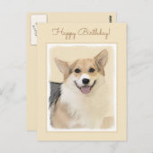 Pembroke Welsh Corgi Painting - Original Dog Art Briefkaart (Voorkant / Achterkant)