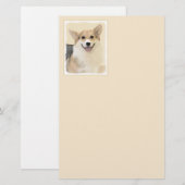 Pembroke Welsh Corgi Painting - Original Dog Art Briefpapier (Voorkant / Achterkant)