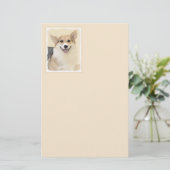 Pembroke Welsh Corgi Painting - Original Dog Art Briefpapier (Staand voorkant)