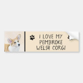 Pembroke Welsh Corgi Painting - Original Dog Art Bumpersticker (Voorkant)