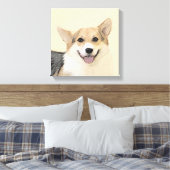 Pembroke Welsh Corgi Painting - Original Dog Art Canvas Afdruk (Insitu (Slaapkamer))