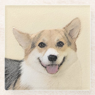Pembroke Welsh Corgi Painting - Original Dog Art Glazen Onderzetter
