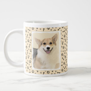 Pembroke Welsh Corgi Painting - Original Dog Art Grote Koffiekop