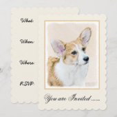 Pembroke Welsh Corgi Painting - Original Dog Art Kaart (Voorkant / Achterkant)