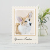 Pembroke Welsh Corgi Painting - Original Dog Art Kaart (Staand voorkant)